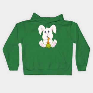 Cute Bunny With Carrot Kids Hoodie